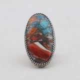 Turquoise Spiny Oyster Silver Rings