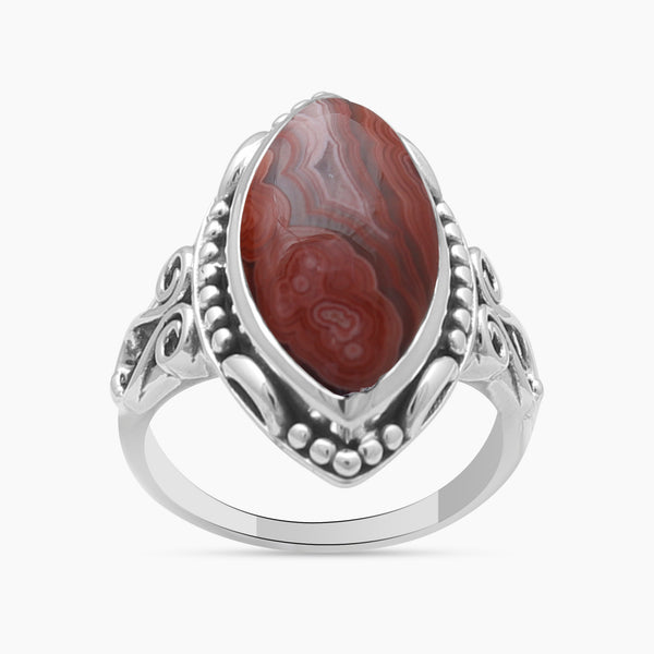 Crazy Lace Agate Silver Rings