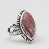 Crazy Lace Agate Silver Rings