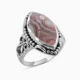 Crazy Lace Agate Silver Rings