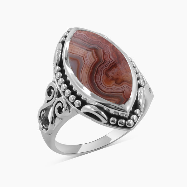 Crazy Lace Agate Silver Rings