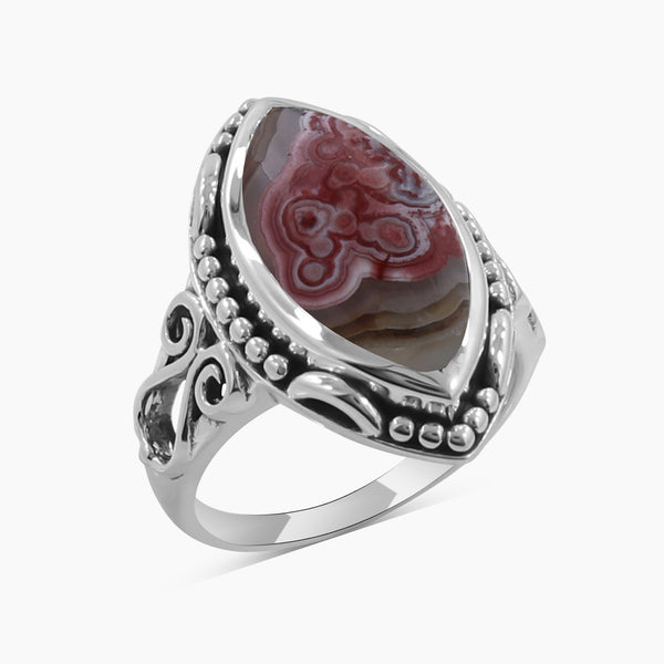 Crazy Lace Agate Silver Rings