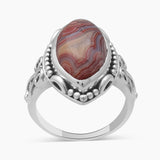 Crazy Lace Agate Silver Rings