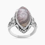 Crazy Lace Agate Silver Rings