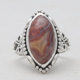 Crazy Lace Agate Silver Rings