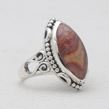 Crazy Lace Agate Silver Rings
