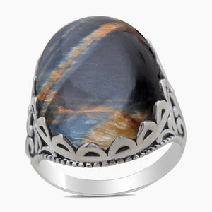 Tiger Eye Silver Rings