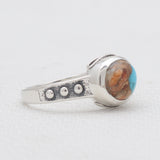 Natural Rainbow Moonstone Silver Rings