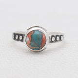 Natural Rainbow Moonstone Silver Rings
