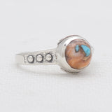 Natural Rainbow Moonstone Silver Rings