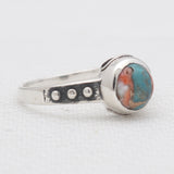 Natural Rainbow Moonstone Silver Rings