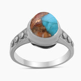Natural Rainbow Moonstone Silver Rings