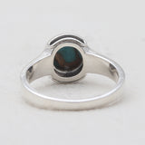 Natural Rainbow Moonstone Silver Rings