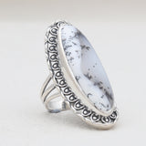 Blue Lace Agate Silver Designer Rings