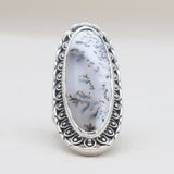 Blue Lace Agate Silver Designer Rings