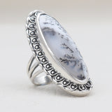 Blue Lace Agate Silver Designer Rings