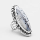 Blue Lace Agate Silver Designer Rings