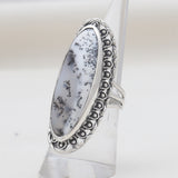 Blue Lace Agate Silver Designer Rings