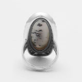 Blue Lace Agate Silver Designer Rings