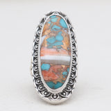 Blue Lace Agate Silver Designer Rings