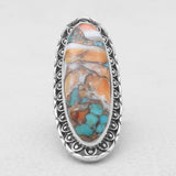 Blue Lace Agate Silver Designer Rings