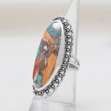 Blue Lace Agate Silver Designer Rings