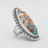 Blue Lace Agate Silver Designer Rings