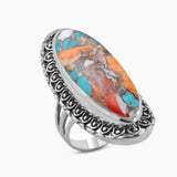 Blue Lace Agate Silver Designer Rings