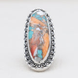 Blue Lace Agate Silver Designer Rings
