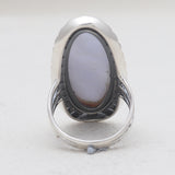 Blue Lace Agate Silver Designer Rings