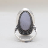 Blue Lace Agate Silver Designer Rings