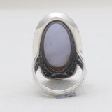 Blue Lace Agate Silver Designer Rings