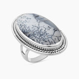 Dendritic Opal Silver Rings