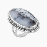 Dendritic Opal Silver Rings