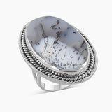 Dendritic Opal Silver Rings