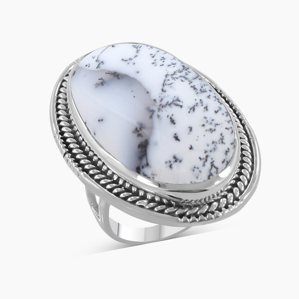 Dendritic Opal Silver Rings