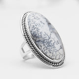 Dendritic Opal Silver Rings