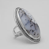Dendritic Opal Silver Rings