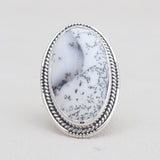 Dendritic Opal Silver Rings