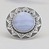 Turquoise Spiny Oyster Silver Rings