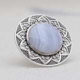 Turquoise Spiny Oyster Silver Rings