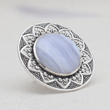 Turquoise Spiny Oyster Silver Rings