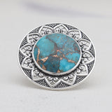 Turquoise Spiny Oyster Silver Rings
