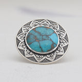 Turquoise Spiny Oyster Silver Rings