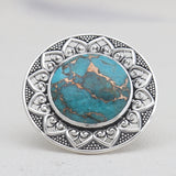 Turquoise Spiny Oyster Silver Rings