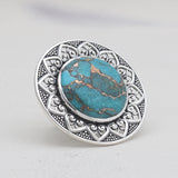 Turquoise Spiny Oyster Silver Rings