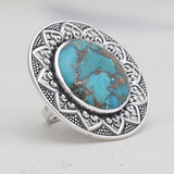 Turquoise Spiny Oyster Silver Rings