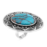 Blue Copper Turquoise Sterling Silver Ring