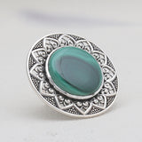 Turquoise Spiny Oyster Silver Rings