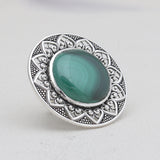 Turquoise Spiny Oyster Silver Rings